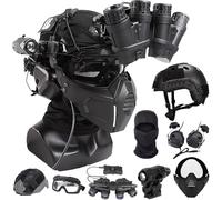 LZAQHMT Casco Táctico con Gafas Protectoras Y Mascarilla - Equipo De Protección Militar Ajustable For Entrenamiento De Tiro con Airsoft Y Caza Al Aire Libre