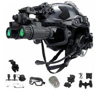 LZAQHMT Casco Táctico De Airsoft con Modelo De Visión Nocturna, Montura for Gafas De Visión Nocturna, Auriculares Comunicación, Funda for Casco Y Bolsa for Batería Contrapeso