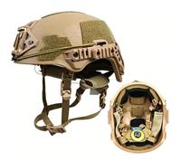 LZAQHMT Casco Táctico De Nivel IIIA - Suspensión Ajustable Mejorada, Protección para Visión Nocturna Y Rieles Laterales - Protección para Caza, Uso Militar, Airsoft Y Paintball(CB)