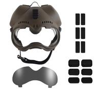 LZAQHMT Casco Táctico For Perros con Riel Picatinny, Gafas Protectoras For Exteriores For Perros Pastores Alemanes Holandeses, Tamaño Similar(Tann)