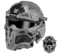 LZAQHMT Casco Táctico para Airsoft con Auriculares De Comunicación Integrados, Ventilador Antivaho Y Lentes Reemplazables - Equipo Táctico Ajustable para Paintball, Caza Y Airsoft(WG)