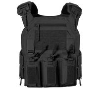 LZAQHMT Chaleco Táctico De Nailon 1000D con Triple Portacargadores, Sistema MOLLE De Liberación Rápida, Totalmente Ajustable para Airsoft, Caza Y Patrullaje Táctico(Matte Black)