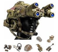 LZAQHMT Conjunto De Casco Ajustable para Airsoft Incluye Auriculares con Cancelación De Ruido, Funda para Casco, Y Soporte Metálico - para Paintball, Cosplay Y Juegos De Guerra Al Aire Libre(CB)