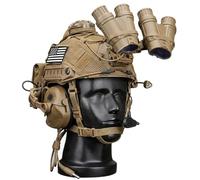 LZAQHMT Conjunto De Casco Táctico Fast para Airsoft con Auriculares De Comunicación, Modelo De Visor Nocturno GPNVG-18 Model Linterna para Casco Bolsa Batería para Paintball, Juegos Guerra(CB)