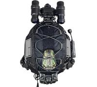 LZAQHMT Conjunto De Casco Táctico Fast para Airsoft con Modelo Simulado Visión Nocturna AN-PVS31, Auriculares con Cancelación Ruido, Linterna Y Funda para Caza, Paintball Juegos Guerra(Matte Black)