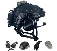 LZAQHMT Conjunto De Casco Táctico PJ Fast para Airsoft: Auriculares Comunicación, Funda para Casco, Bolsa para Contrapeso Luz Señalización para Juegos Guerra, Caza Cosplay(Matte Black)