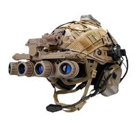 LZAQHMT Conjunto De Casco Táctico Rápido Incluye Gafas De Visión Nocturna GPNVG-18, Montura para Gafas De Visión Nocturna, Auriculares con Cancelación De Ruido Y Gafas Antivaho(Brown)