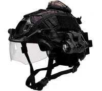 LZAQHMT Conjunto Gafas Casco Airsoft Tipo PJ - Incluye Linterna Luz Señalización, con Funda Casco para CS, Cosplay, Caza Y Juegos Guerra Al Aire Libre