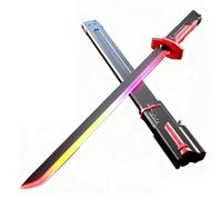 LZAQHMT Espada Luminosa con Serpentinas Colores con Efecto Chispas Humo Espada Luz Espada Ideal para Adultos, Relajarse Vacaciones(Red)