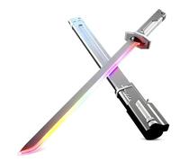 LZAQHMT Espada Luminosa con Serpentinas Colores con Efecto Chispas Humo Espada Luz Espada Ideal para Adultos, Relajarse Vacaciones(Gray)