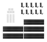 LZAQHMT Expositor Pared para Equipo Táctico - 10 Ganchos En Forma De J 5 Paneles Montaje para Casco Fast Almacenamiento Equipo para Chalecos Caza(BK)