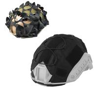 LZAQHMT Funda Táctica De Corte Alto para Casco (versión Actualizada) con Malla Transpirable - Tela De Camuflaje para Casco De Acción Rápida para Equipo De Airsoft PJ/MH, Talla M/L(BK)