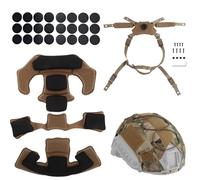LZAQHMT Kit De Acolchado para Casco Táctico Incluye Funda, Sistema De Suspensión Ajustable De 4 Puntos, Correa para La Barbilla Y Juego De Espuma EVA Universal(Coyote Brown)