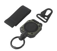 LZAQHMT Llavero Retráctil Mosquetón Resistente con Cable De Acero De 100 Cm Correa Táctica Multifuncional para Equipo De Pesca Y Herramientas Al Aire Libre(Ranger Green)