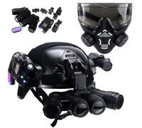 LZAQHMT Niños Conjunto Casco Táctico - Máscara Antigás No Funcional, Modelo Visión Nocturna (NVG) | for Juegos rol Aire Libre Tipo Airsoft (CS)
