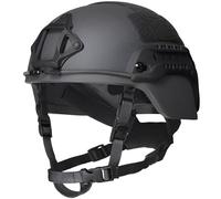 LZAQHMT Nivel IIIA Casco Táctico De Corte Bajo Mich 2000 con Protector De Visión Nocturna, Adaptador De Riel Lateral Y Paneles De Velcro para Entrenamiento De Caza(Matte Black)