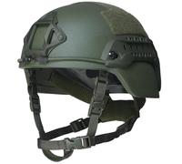 LZAQHMT Nivel IIIA Casco Táctico De Corte Bajo Mich 2000 con Protector De Visión Nocturna, Adaptador De Riel Lateral Y Paneles De Velcro para Entrenamiento De Caza(Ranger Green)