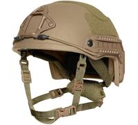 LZAQHMT Nivel IIIA Corte Alto Fast Casco Táctico con Rieles Laterales para Cubierta De Gafas Visión Nocturna Y Paneles Hook and Loop para Equipo Militar De Caza(Coyote Brown)