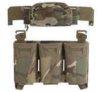 LZAQHMT Placa Frontal Táctica con Portacargador Triple Multicalibre Bolsa Administrativa Compacta De Segunda Capa para Chaleco Portaplacas, Equipo De CS, Caza Y Paintball(CP)