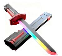 LZAQHMT Recargable Estilo Corto Luz Colores Espada Brillante Espada Chispas Espada Juguetes con Efecto Chispas Humo Espada Luminosa Espada Juguete for Niños Adultos(Fiery Red)
