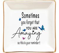 LZBALUYO Regalos para mujeres, mamá, amiga, hermana, mejor amiga - You are amazing, this is your reminder! Bandeja blanca de 10 x 10 x 2,5 cm, inspiradora para cumpleaños, día de la madre, graduación,