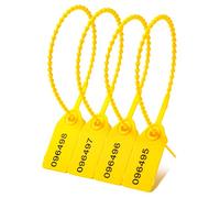 Lzbignun 100 sellos de plástico numerados para extintores de incendios, etiquetas de seguridad desechables con bloqueo automático (amarillo)