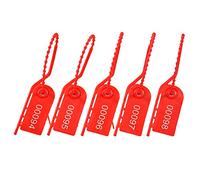 Lzbignun 100 sellos de plástico para extintor de incendios, bridas numeradas, etiquetas de seguridad para kit de primeros auxilios, bolsa (rojo)