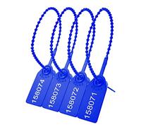 Lzbignun 100 sellos de plástico para extintor de incendios, etiquetas de seguridad numeradas, bridas de cremallera desechables, etiqueta de seguridad con bloqueo automático (azul)