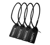 Lzbignun 100 sellos de seguridad de plástico numerados para extintores de incendios, pestañas de seguridad desechables con autobloqueo (negro)