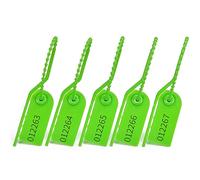 Lzbignun 100 sellos de seguridad de plástico numerados, sellos antimanipulaciones, etiquetas de inspección de seguridad rompibles para extintor de incendios, kit de primeros auxilios (verde)