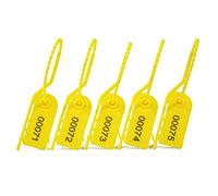 Lzbignun 100 sellos de seguridad numerados para extintor de incendios, etiquetas de seguridad de plástico rompibles, sellos antimanipulación para kit de primeros auxilios (amarillo)