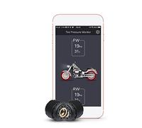 Lzcat TP200 Sistema de monitoreo de presión de neumáticos Bluetooth para motocicleta, detección de aplicación de teléfono móvil TPMS, 2 sensores externos (Blacl)