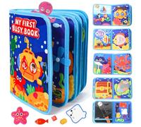 LZDMY Libro Montessori para Niños 1 2 3 Años, Busy Board Tablero Sensorial Educativo con Tema Oceánico, Juguete Interactivo de Motricidad Fina, Juguetes Actividades Portátil, Regalo de Cumpleaños