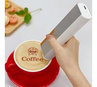 LZDOYY Impresora portátil de Alimentos, Impresora Tipo bolígrafo e Impresora de inyección de Tinta Comestible, Mini Impresora de Alimentos, máquina de impresión WiFi para Hacer café, postres,Brown