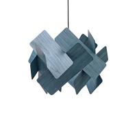 LZF LAMPS Lámpara colgante Escape de LZF, azul/color níquel, Ø 30 cm, madera