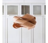 LZF LAMPS Lámpara colgante Link de LZF, color cerezo/níquel, Ø 46 cm, madera