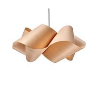 LZF LAMPS Lámpara colgante Swirl de LZF, haya/color níquel, Ø 54 cm, madera