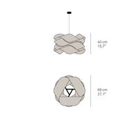 LZF LAMPS LZF lámpara colgante Link, Ø 46 cm, marfil