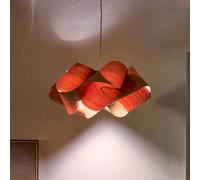LZF LAMPS LZF Lámpara colgante Swirl, color cerezo/níquel, Ø 75 cm Madera