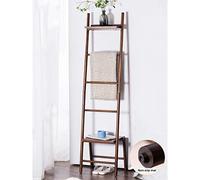 LZG Manta con Patas de Escalera Toalla Tendedero, bambú Toallas de Estante con Soporte de Almacenamiento Estante Alto for baño, Dormitorio, Brown