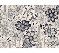 LZH-LP Papel Pintado Autoadhesivo, 44x300CM Motivos Botánicos Papel de Contacto Autoadhesivo Lámina Decorativa Extraíble con Motivos Ornamentales Dibujados a Mano