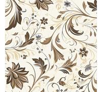 LZH-LP Papel Pintado Autoadhesivo, 44x600CM Flores Marrón Claro Papel de Contacto Autoadhesivo Lámina Decorativa Extraíble con Diseño de Ramas de Flores