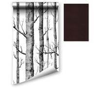 LZH-LP Papel pintado autoadhesivo de contacto con bosque de abedules, película de vinilo extraíble, revestimiento de muebles de pared con parche de reparación de cuero para sofá de cuero