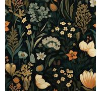 LZH-LP Papel Tapiz Autoadhesivo, 44x300CM Estilo Vintage Bohemio con Diseño Floral Despegable Adhesivo con Flores Verdes Amarillas sin Costuras Papel Tapiz Extraíble Película Decorativa Para