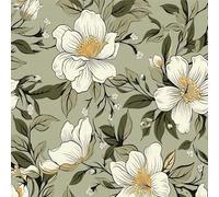 LZH-LP Papel Tapiz Autoadhesivo, 44x300CM Floral Verde de Contacto Despegable y Pegable con Hojas y Flores Vinilo Removible para Decoración de Salas de Estar dormitorios