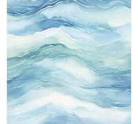 LZH-LP Papel Tapiz Autoadhesivo, Papel de Contacto Despegable Pegable con Ondas Marinas de Acuarela, 44x600CM Patrón de Paisaje Marino Azul sin Costuras Papel Tapiz Extraíble