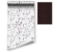 LZH-LP Papel tapiz despegable y pegado, 44.5x1200CM papel tapiz autoadhesivo con contacto de pájaros florales, película de vinilo removible, revestimiento de muebles de pared con parche