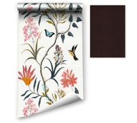 LZH-LP Papel tapiz despegable y pegado, 44.5x1200CM papel tapiz autoadhesivo con contacto de pájaros florales, película de vinilo removible, revestimiento de muebles de pared con parche
