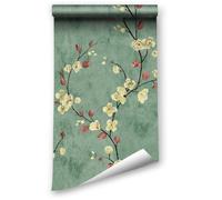 LZH-LP Papel tapiz despegable y pegado, 44.5x1200CM papel tapiz autoadhesivo con contacto de pájaros florales, película de vinilo removible, revestimiento de muebles de pared con parche