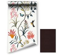 LZH-LP Papel Tapiz Despegable y Pegado, 44.5x400CM Papel Tapiz Autoadhesivo con Contacto Pájaros Florales Película Vinilo Removible Revestimiento Muebles pared con Parche